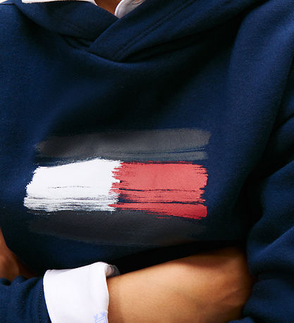 Tommy Hilfiger Hættetrøje - Flag - Dark Night Navy