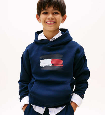 Tommy Hilfiger Hættetrøje - Flag - Dark Night Navy