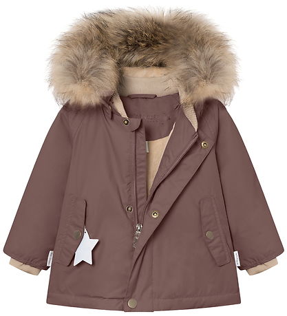 Mini A Ture Vinterjakke - MatWally Fleece/Fur - Peppercorn Plum