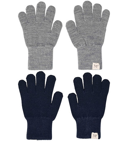 MP Handsker - Uld - Comfy - 2-pak - Mix Light Grey/Mel Blue