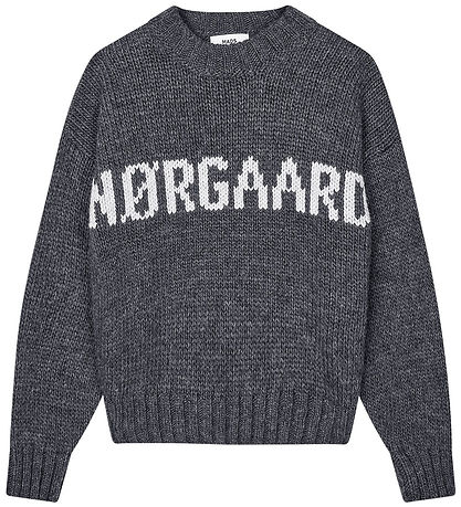 Mads Nørgaard Bluse - Strik - Charcoal Melange/Nature Melange