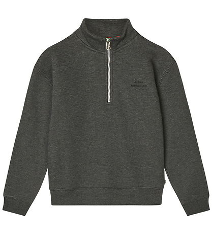 Mads Nørgaard Sweatshirt - Half Zip - Charcoal Melange