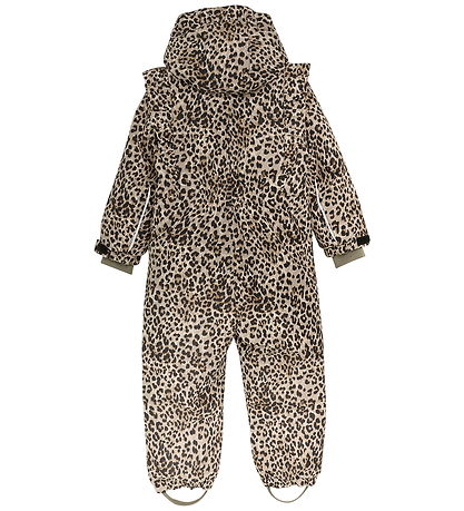 En Fant Flyverdragt - m. Teddy - Frills - Pine Bark m. Leopard