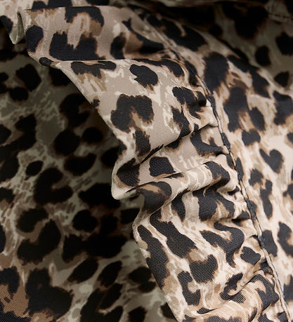 En Fant Flyverdragt - m. Teddy - Frills - Pine Bark m. Leopard