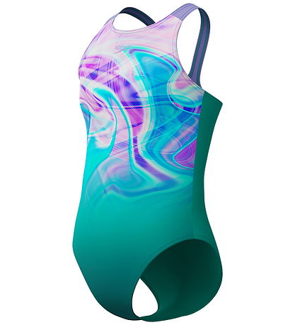 Speedo Badedragt - Printed Pulseback - Blue/Green