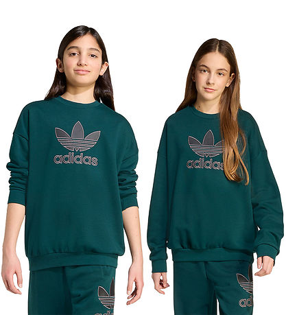 adidas Originals Sweatshirt - Trefoli Crew - Aurivy/Black