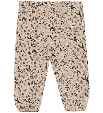 Minymo Sweatpants - Smoke Gray m. Blomster