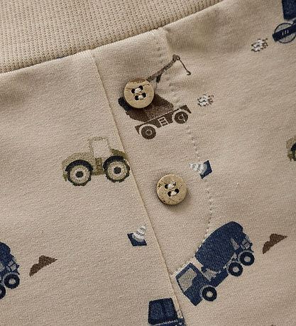 Minymo Sweatpants - Oxford Tan m. Arbejdsmaskiner