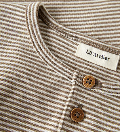 Lil Atelier Bluse - NmmOhio - Slim - Turtledove/Sepia Tint