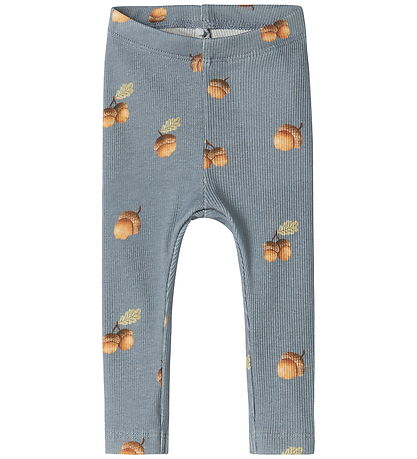 Name It Leggings - Rib - NbmOlyan - Tradewinds m. Agern