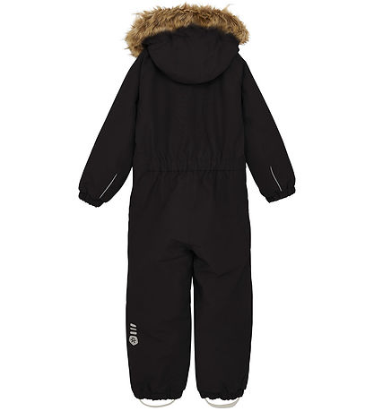 Color Kids Flyverdragt - Coverall w. Fake Fur - Black