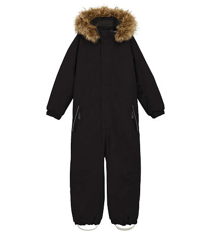 Color Kids Flyverdragt - Coverall w. Fake Fur - Black