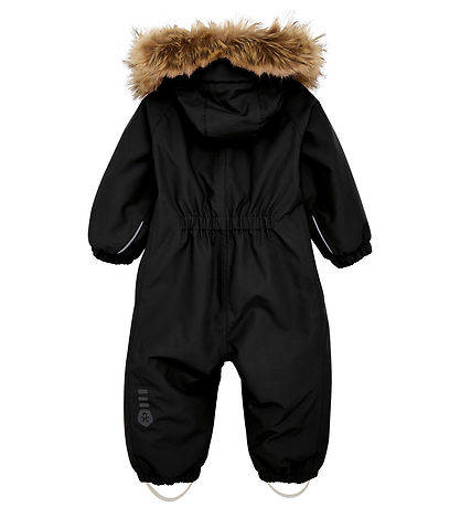 Color Kids Flyverdragt - Baby Coverall w. Fake Fur - Black