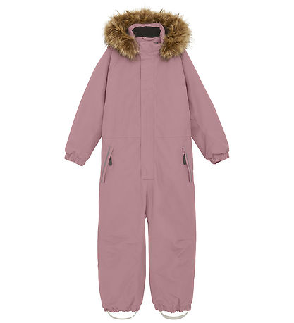 Color Kids Flyverdragt - Coverall w. Fake Fur - Woodrose
