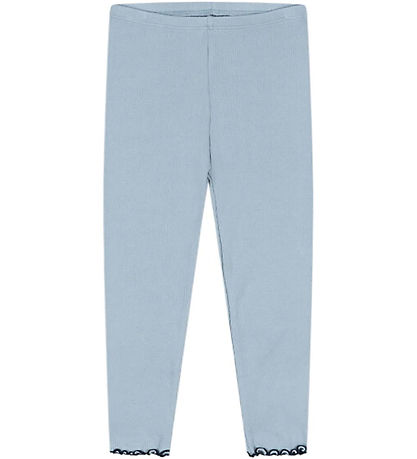 Konges Sløjd Sæt - Bluse/Leggings - Rib - Rivi - Blue Fog