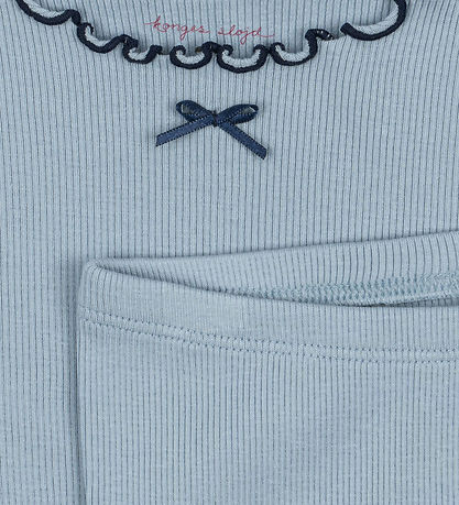 Konges Sløjd Sæt - Bluse/Leggings - Rib - Rivi - Blue Fog