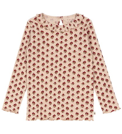 Konges Sløjd Bluse - Rib - Nia - Ruby Rose m. Hulmønster