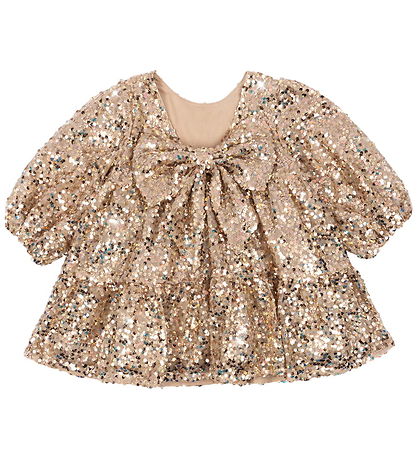 Konges Sløjd Kjole - Lila Sequins Bow - Gold Glitter