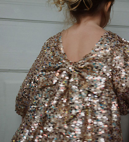 Konges Sløjd Kjole - Lila Sequins Bow - Gold Glitter