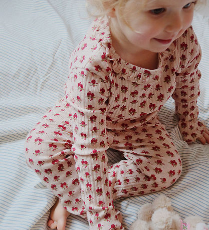 Konges Sløjd Leggings - Rib - Nia - Ruby Rose m. Hulmønster