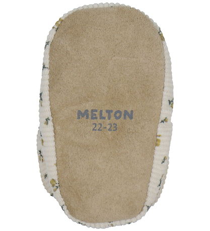 Melton Fløjlssko - Noos - Floral - Ecru