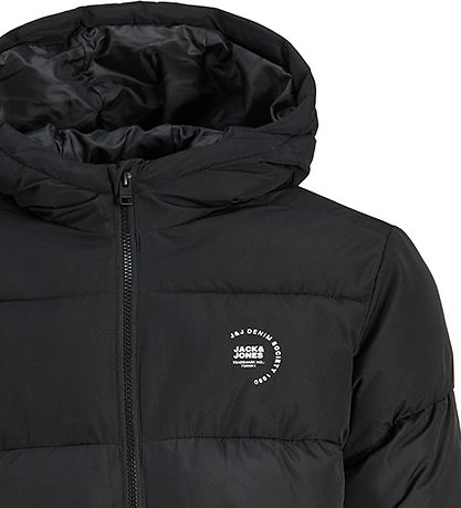 Jack & Jones Dynejakke - JjMaze - Black/WHITE LOGO