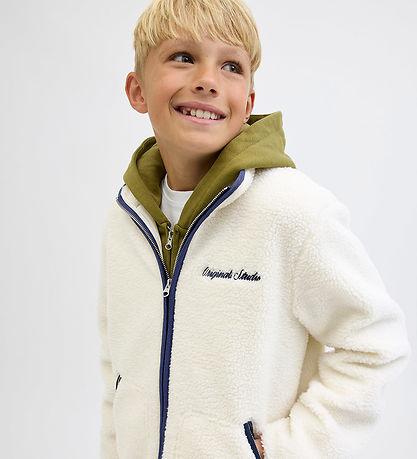Jack & Jones Fleecejakke - Jornorrebro - Cloud Dancer/Ocean Cave