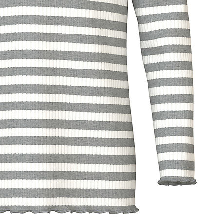 Name It Bluse - Rib - NmfVemma - Grey Melange/Cloud Dancer