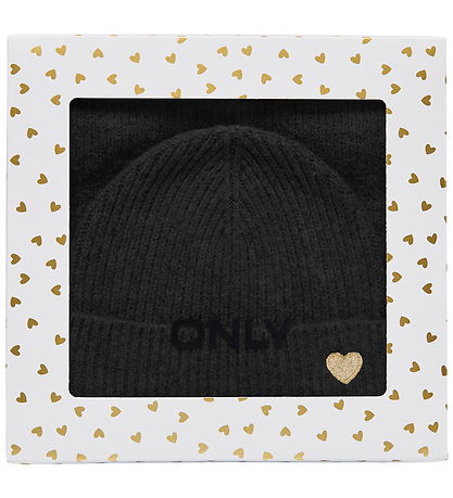 Kids Only Hue og Tørklæde - Strik - KogAvery - Black/Gold Heart