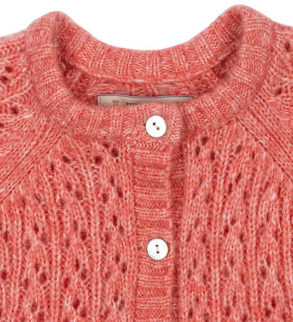 Konges Sløjd Cardigan - Uld- Strik - Isa - Pink m. Hulmønster