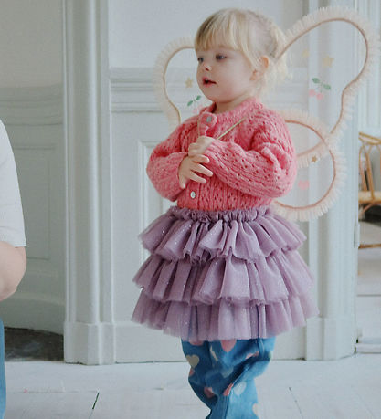 Konges Sløjd Cardigan - Uld- Strik - Isa - Pink m. Hulmønster