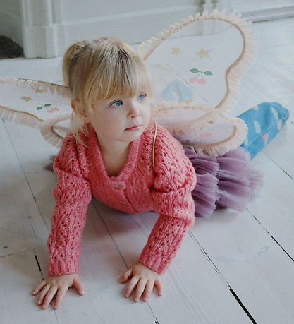 Konges Sløjd Cardigan - Uld- Strik - Isa - Pink m. Hulmønster