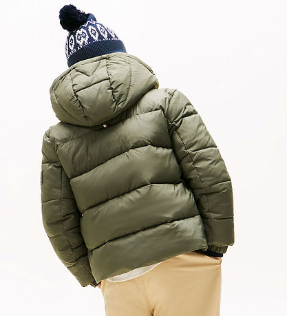 Tommy Hilfiger Dynejakke - Matt and Shine - Pewter Green