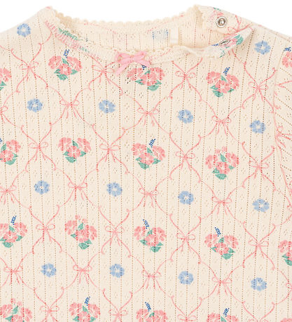 Konges Sløjd Heldragt - Rib - Minnie - Fleur Decor m. Hulmønster