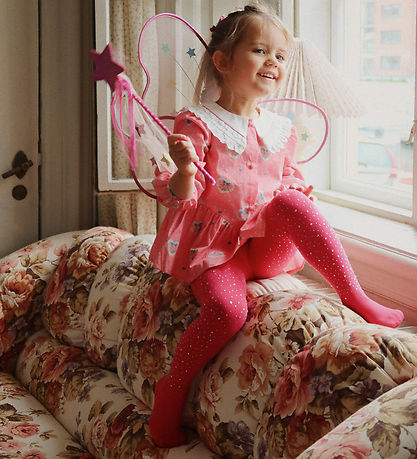 Konges Sløjd Strømpebukser - Glam - Amour Pink  m. Rhinsten