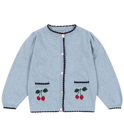 Konges Sløjd Cardigan - Bomuld/Uld - Strik - Alexa - Blue Fog