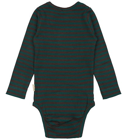Petit Piao Body l/æ - Rib - Modal - Dark Sea/Coffe Bean