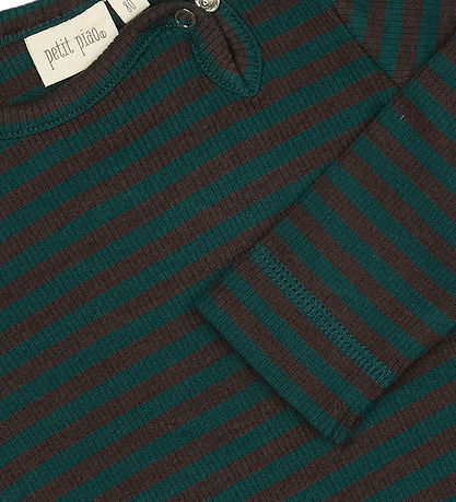 Petit Piao Body l/æ - Rib - Modal - Dark Sea/Coffe Bean