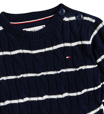 Tommy Hilfiger Bluse - Strik - Cable - Dark Night Navy Stripes