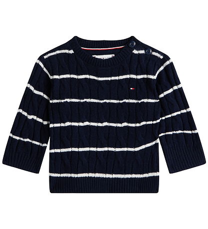 Tommy Hilfiger Bluse - Strik - Cable - Dark Night Navy Stripes