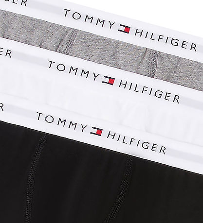 Tommy Hilfiger Boxershorts - Trunks - 3-pak - Hvid/Sort/Grey Hea