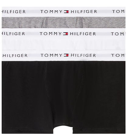 Tommy Hilfiger Boxershorts - Trunks - 3-pak - Hvid/Sort/Grey Hea
