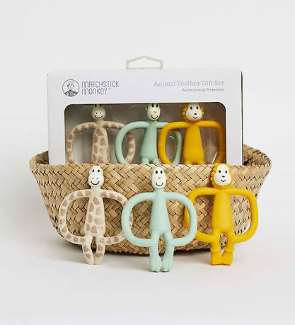 Matchstick Monkey Bidesæt - Animal Teether Gift Set