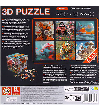 Educa 3D Puslespil - 216 Brikker - Cube Wonder