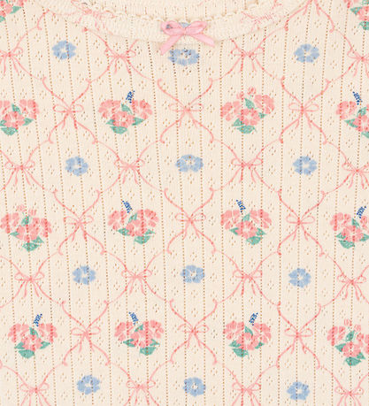 Konges Sløjd Bluse - Rib - Minnie - Fleur Decor m. Hulmønster