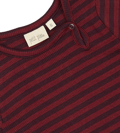 Petit Piao Body l/æ - Rib - Modal - Dark Grape/Biking Red
