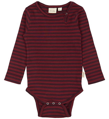 Petit Piao Body l/æ - Rib - Modal - Dark Grape/Biking Red