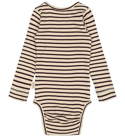 Petit Piao Body l/æ - Rib - Dark Grape/Off White