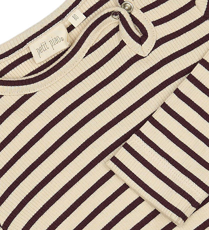 Petit Piao Body l/æ - Rib - Dark Grape/Off White
