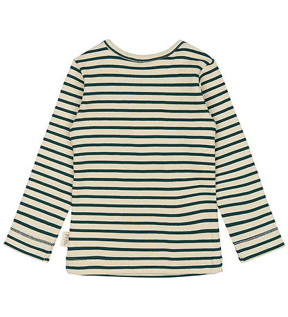 Petit Piao Bluse - Rib - Modal - Dark Sea/Off White